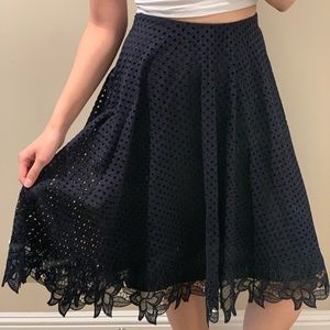 NWT Navy lace midi skirt